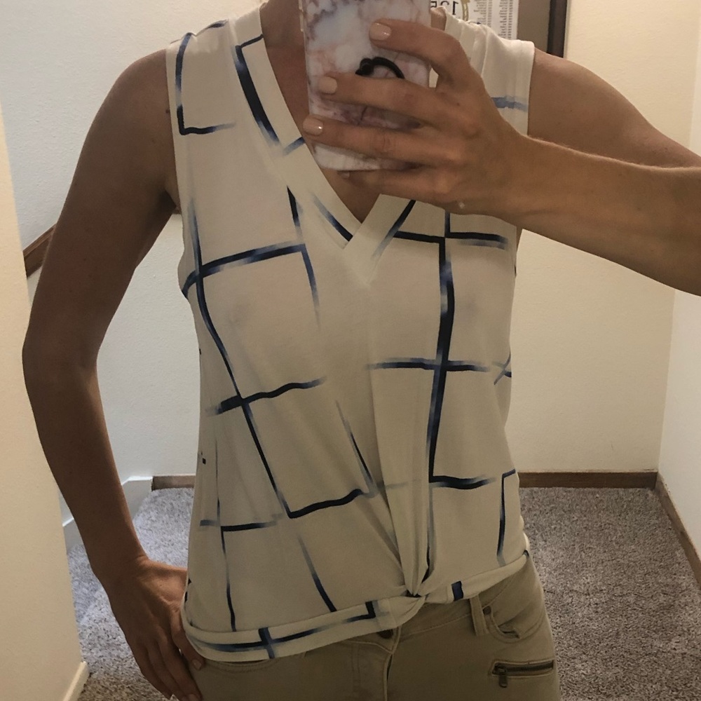 RVCA knotted tank wht/blue S